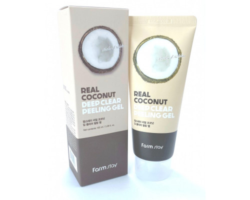 Пилинг - гель с экстрактом кокоса FarmStay Real Coconut Deep Clear Peeling Gel, 100 ml (Оригинал)