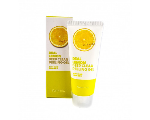 Пилинг - гель с экстрактом лимона FarmStay Real Lemon Deep Clear Peeling Gel, 100 ml (Оригинал)