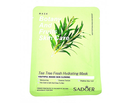 Тканевая маска для лица с чайным деревом Sadoer Botany And Fruits Skin Care Tea Tree Fresh Hydrating Mask