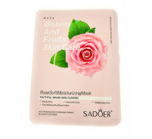 Тканевая маска для лица с экстрактом розы Sadoer Botany And Fruits Skin Care Rose Soft Moisturizing Mask