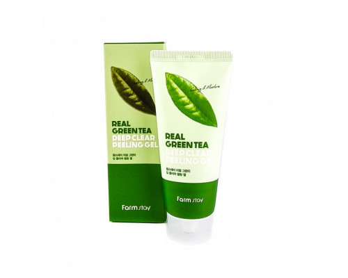 Пилинг - гель с экстрактом зеленого чая FarmStay Real Green Tea Deep Clear Peeling Gel, 100 ml (Оригинал)